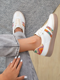 *Coming Soon* Aztec Sneakers | White