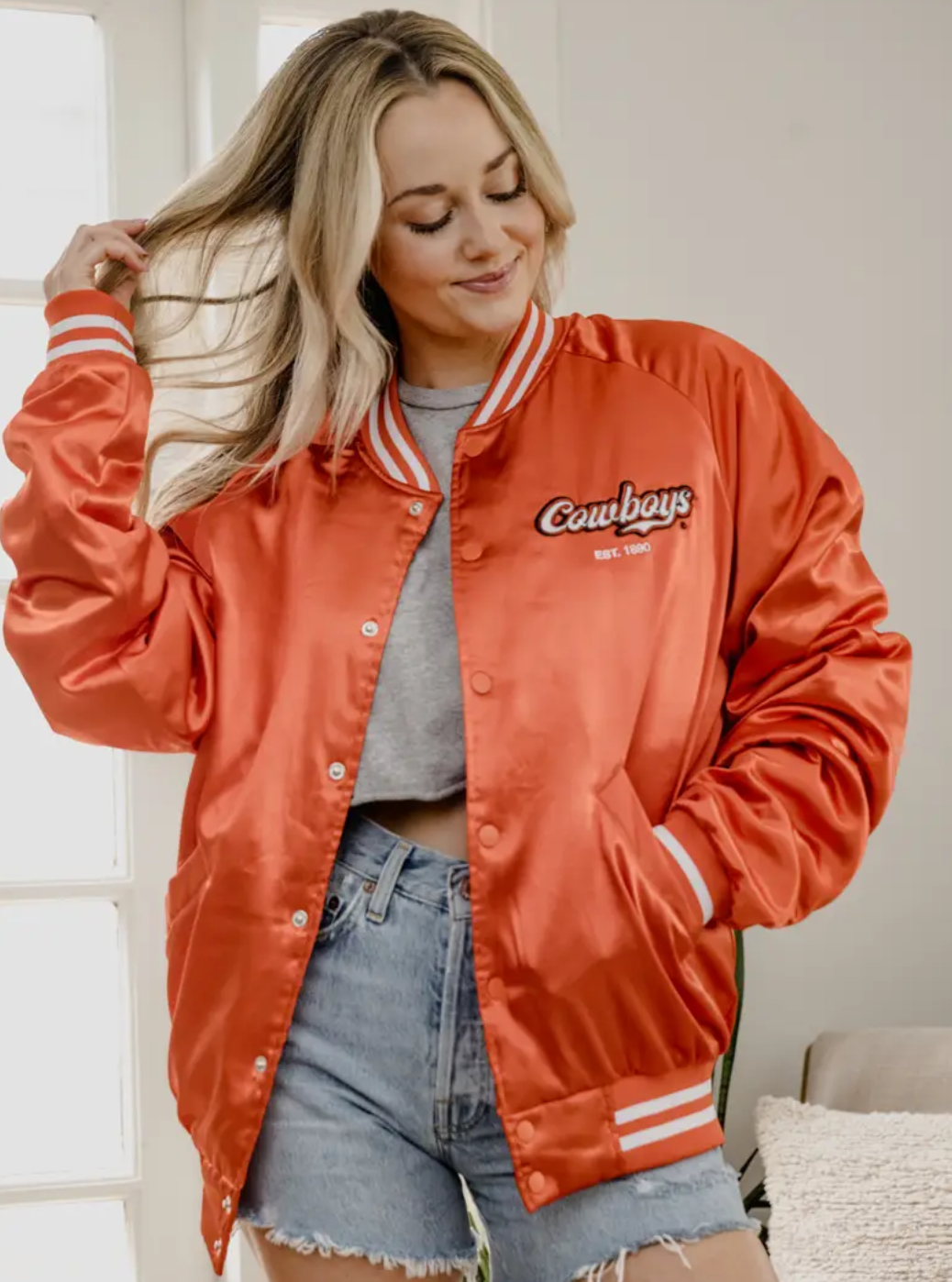 OSU Satin Jacket | Orange