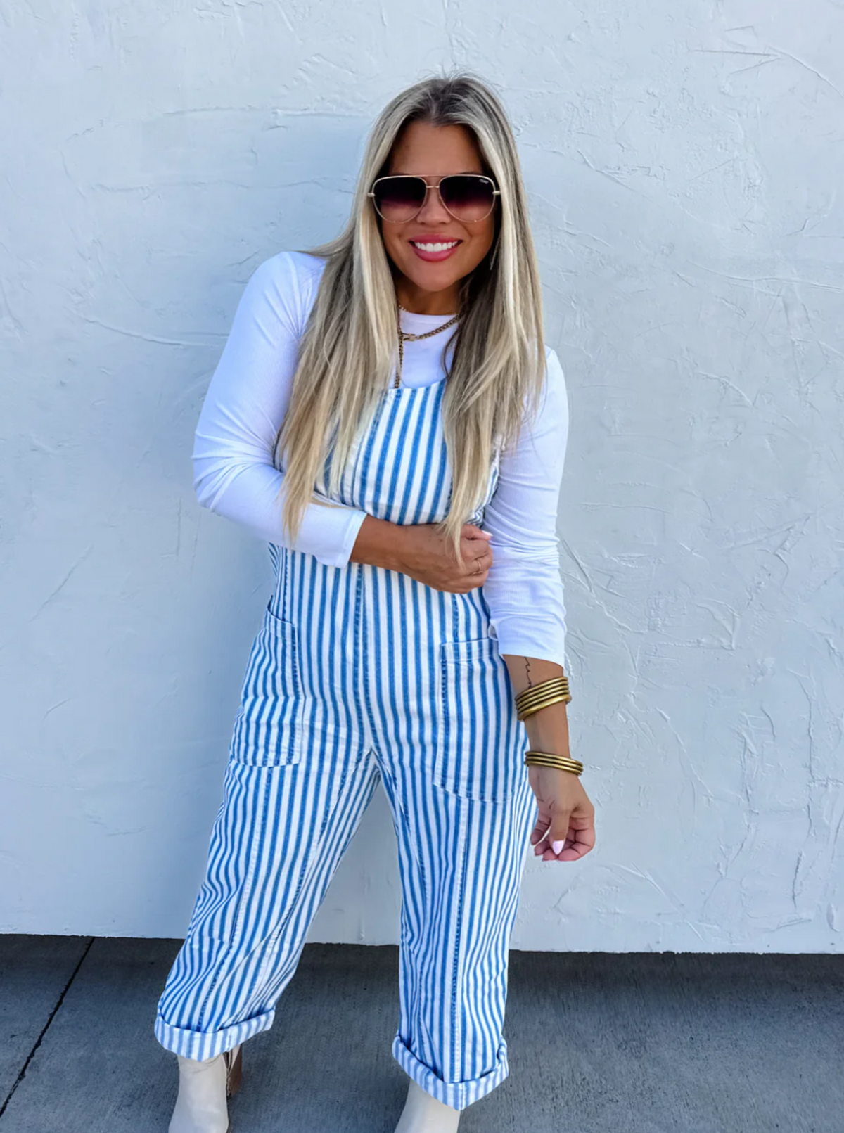 Blue Stripe Overalls