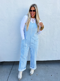 Blue Stripe Overalls
