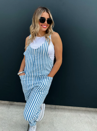 Blue Stripe Overalls