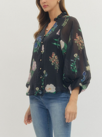 Floral Blouse | Black