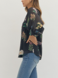 Floral Blouse | Black