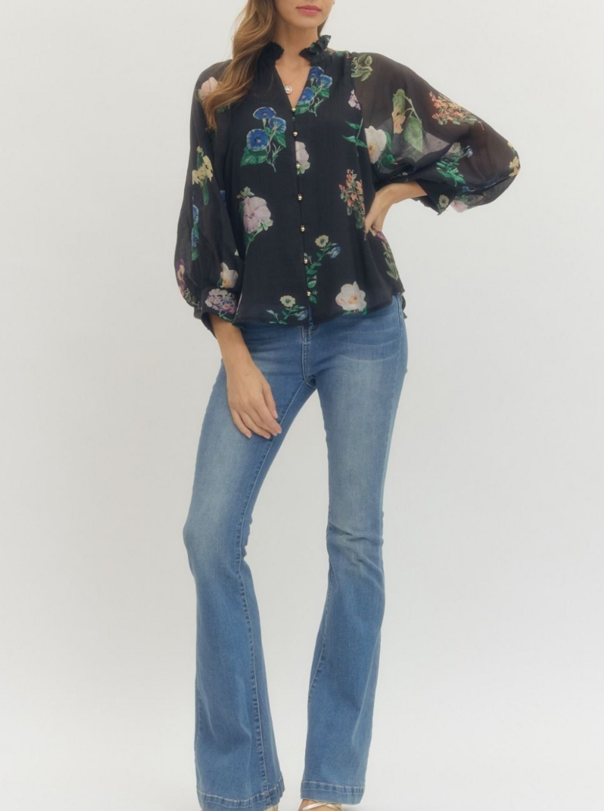 Floral Blouse | Black