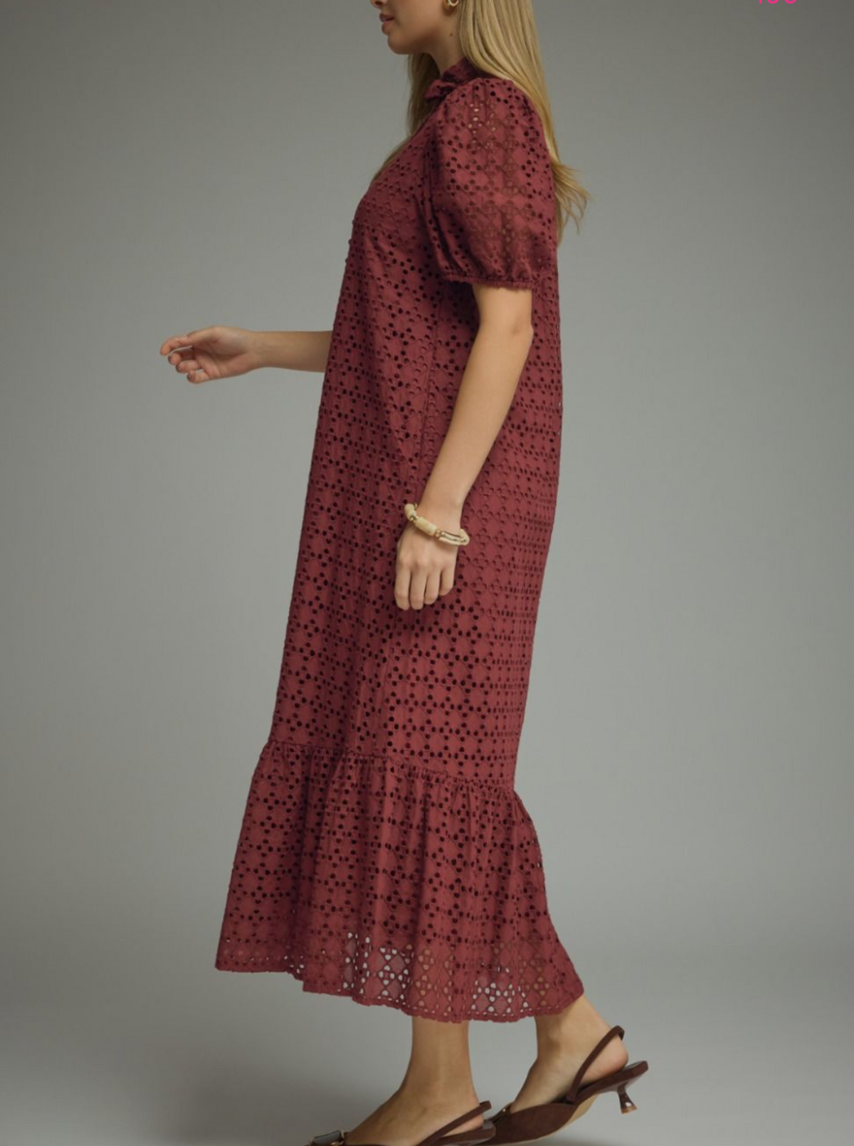 Picture Perfect Eyelet Dress | Merlot