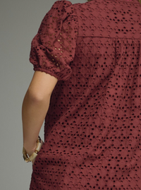Picture Perfect Eyelet Dress | Merlot