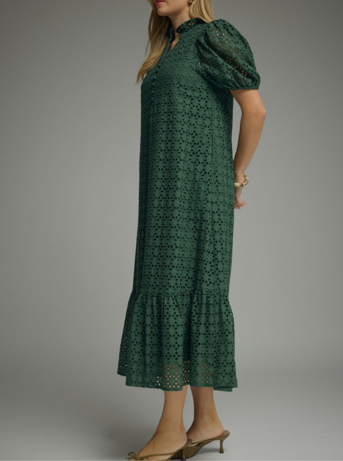 Picture Perfect Eyelet Dress | Forest