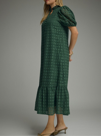 Picture Perfect Eyelet Dress | Forest