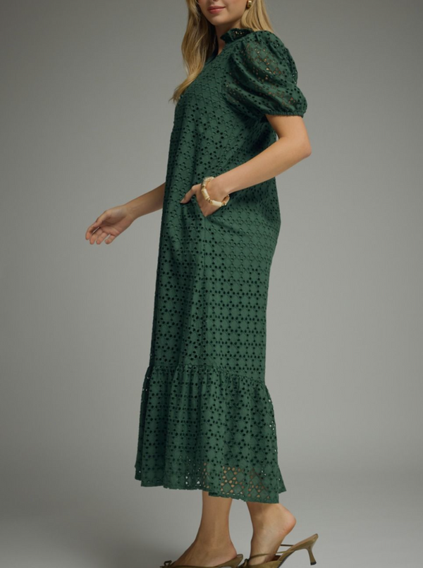 Picture Perfect Eyelet Dress | Forest