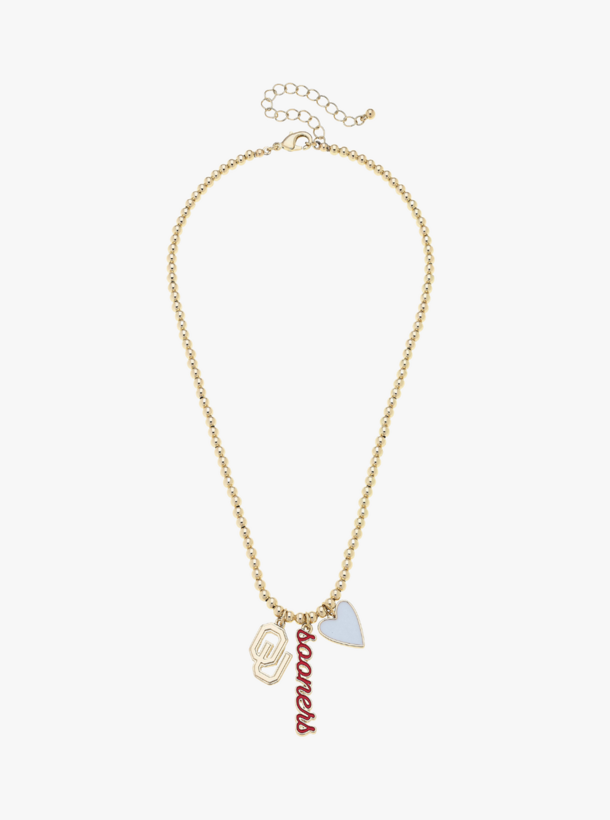 Oklahoma Sooners Ball Bead Charm Necklace