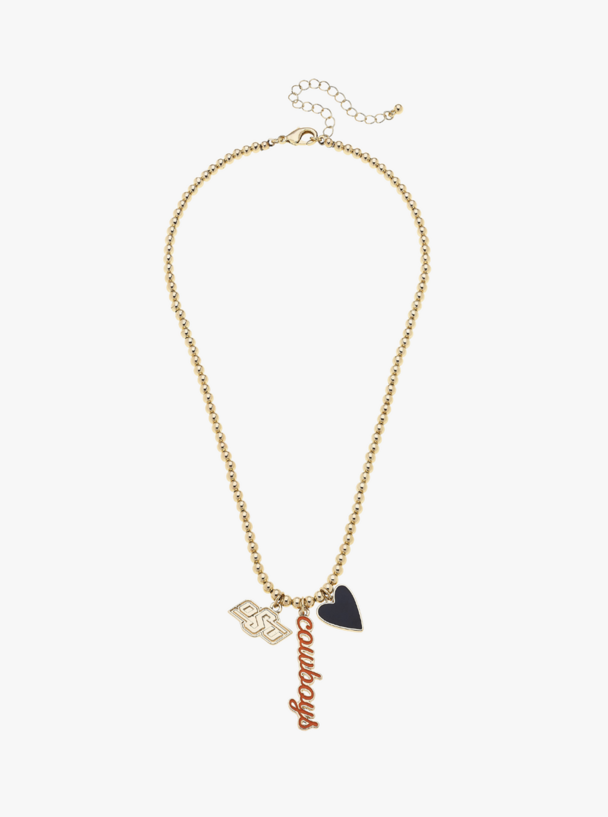 Oklahoma State Cowboys Ball Bead Charm Necklace