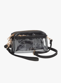 Two Compartment Clear Bag | Black & White