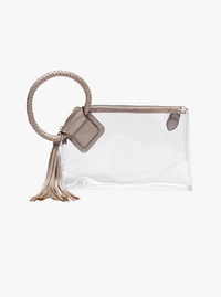 Cuff Handle Clear Clutch | Black & Champagne