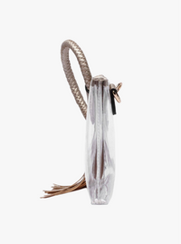 Cuff Handle Clear Clutch | Black & Champagne