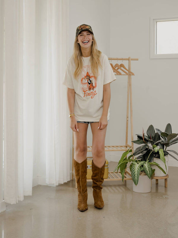 OSU Cowboys Club Mascot Off White Thrifted Tee : XL