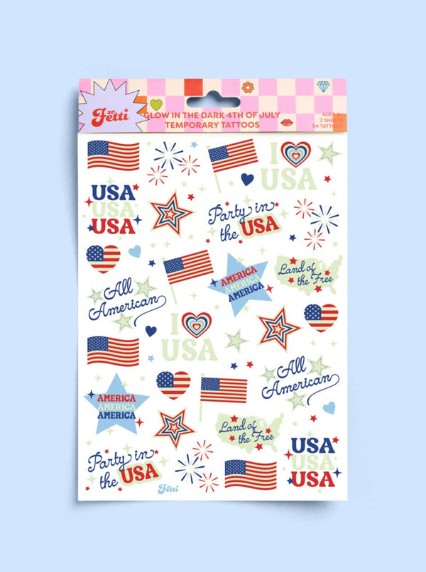 Patriotic Glow in the Dark Tattoos