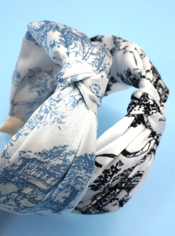 Toile Headband | Blue & Black