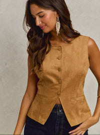 Suede Vest | Camel