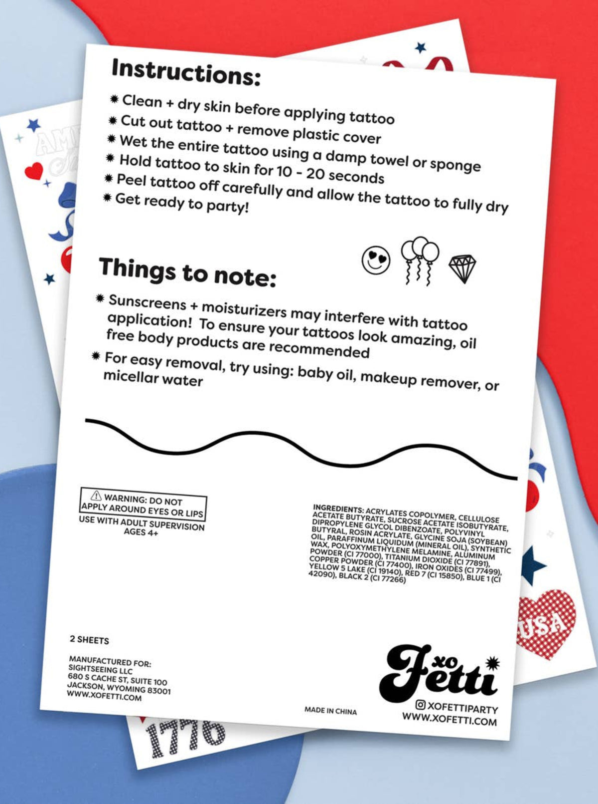 Patriotic Temporary Tattoos