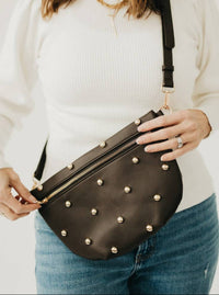 Chic Gold Studded Bum Bag