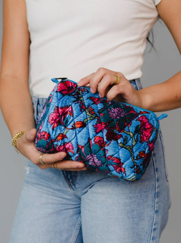 Floral Travel Bag | Blue & Olive