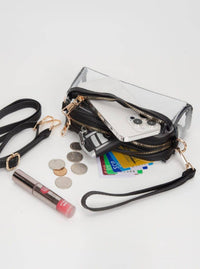 Two Compartment Clear Bag | Black & White