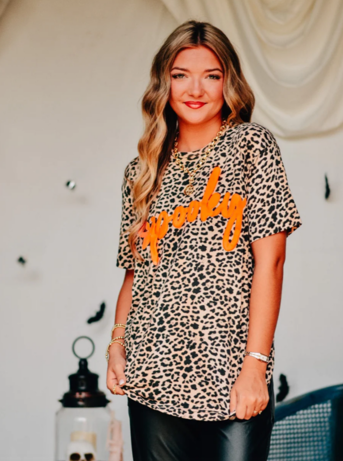 Spooky Graphic Tee | Leopard
