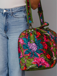 Floral Duffel Bag | Blue & Olive