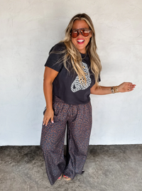 Leopard Striped Pants | Red & White