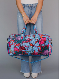 Floral Duffel Bag | Blue & Olive