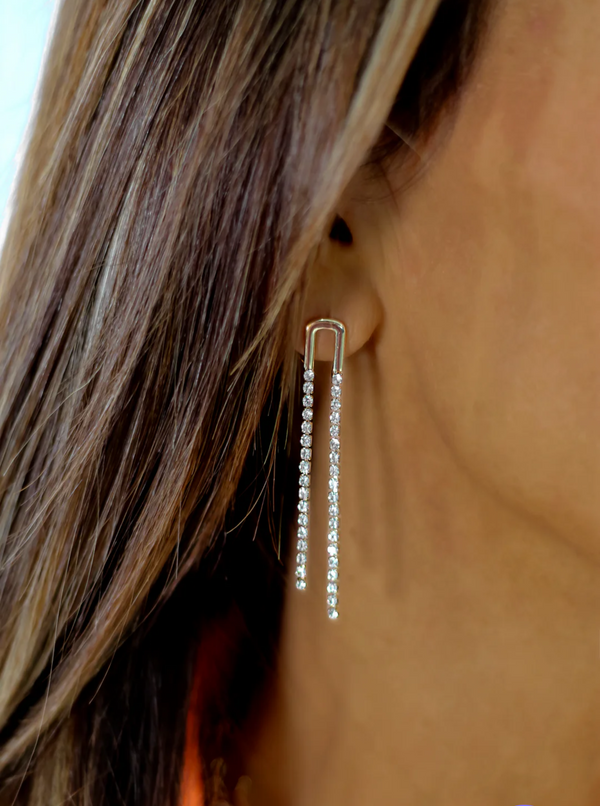 Erimish Rhinestone Earrings | Gold