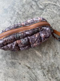 Camo Puff Wristlet | Brown
