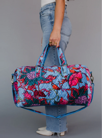 Floral Duffel Bag | Blue & Olive