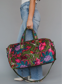 Floral Duffel Bag | Blue & Olive