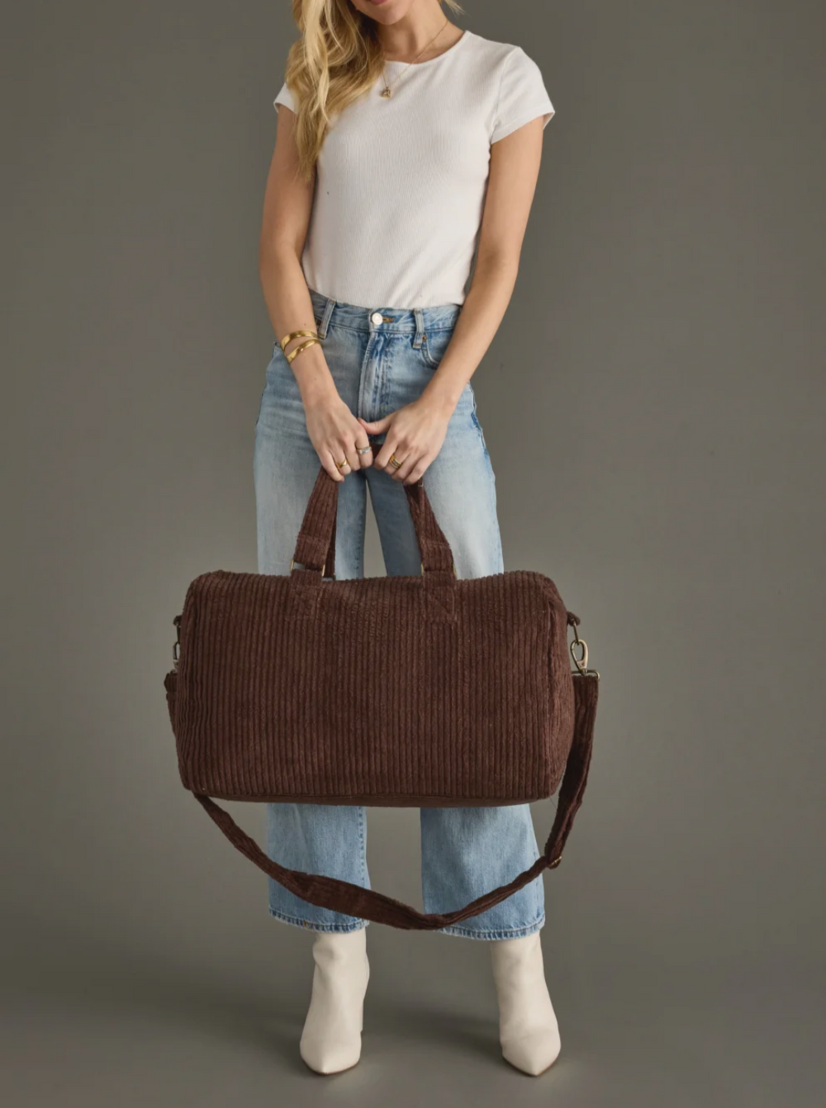 Corduroy Duffel Bag | Chocolate