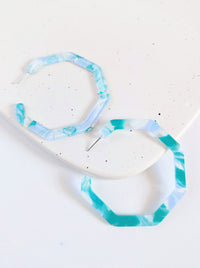 Marble Acrylic Earrings | Sea Green