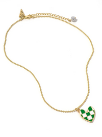 Checkered Heart Necklace | 6 Color Options