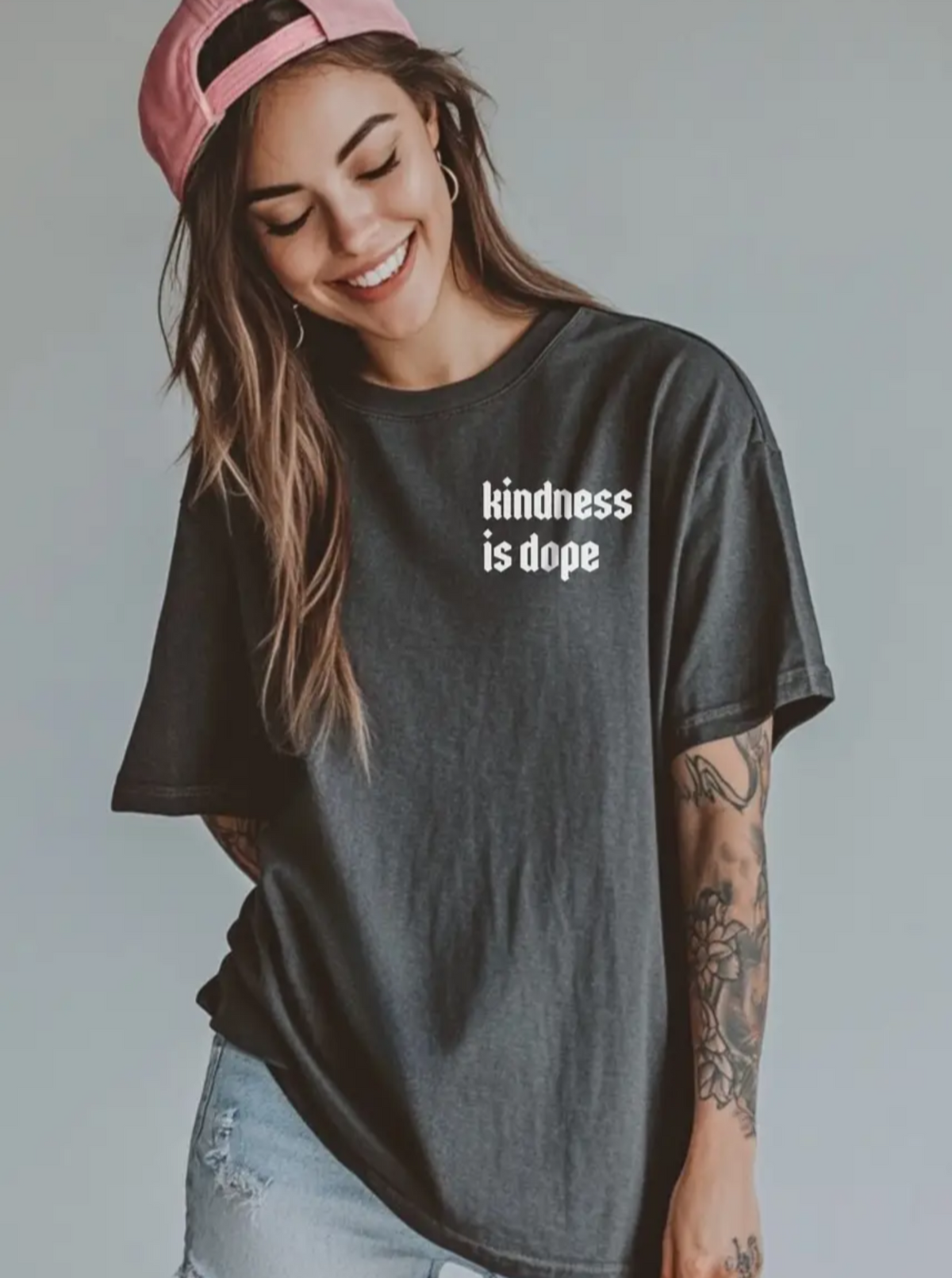 Kindness is Dope Graphic Tee | Grey
