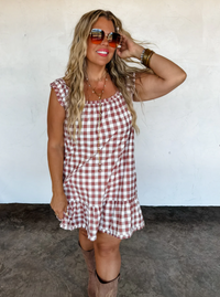 Brown Gingham Dress