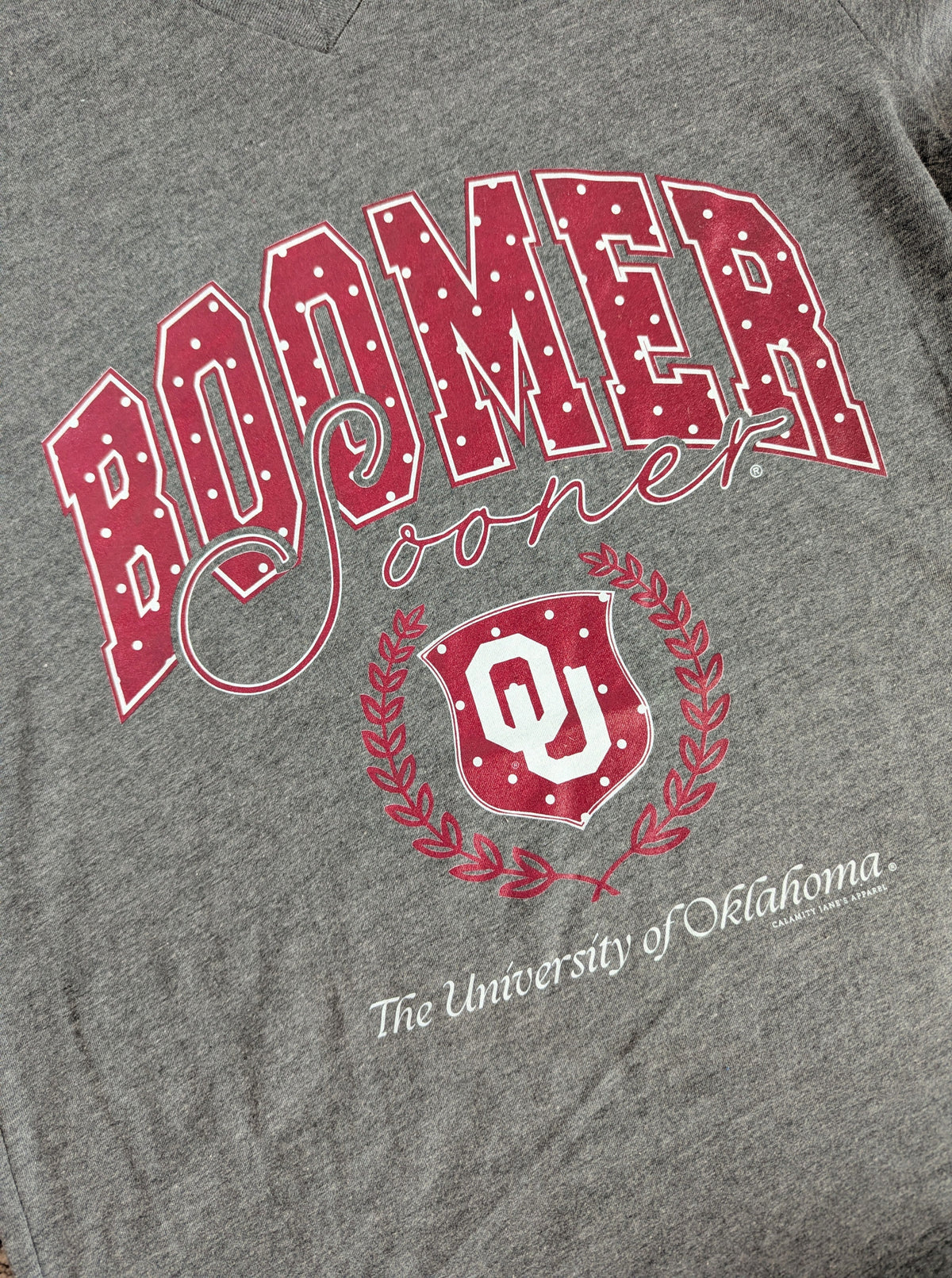 OU Polka Dot Graphic Tee | Grey