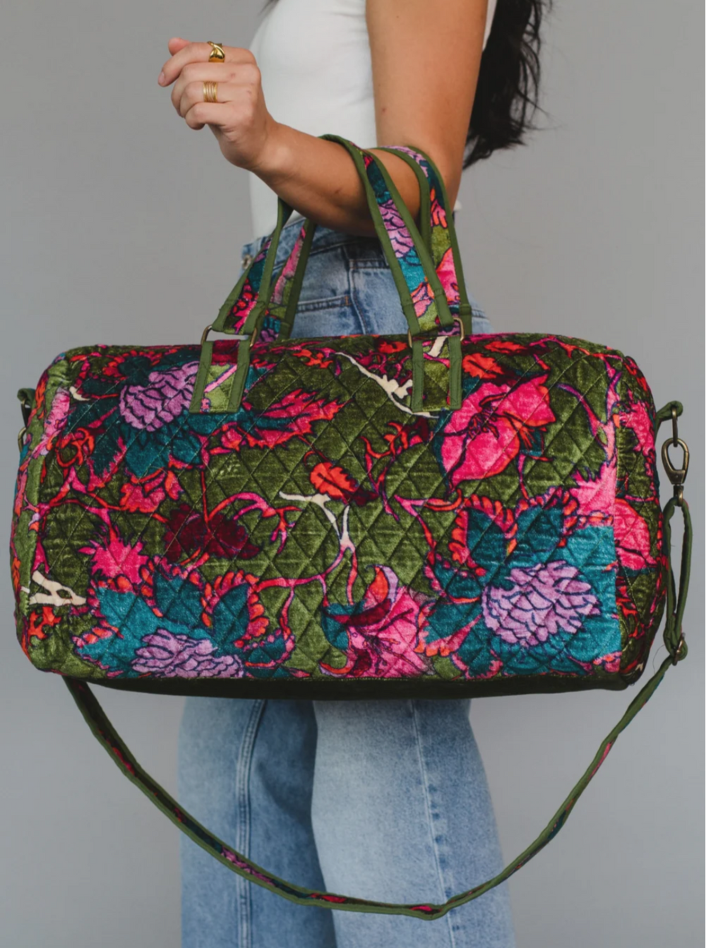 Floral Duffel Bag | Blue & Olive – Nixxen Rayne