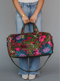 Floral Duffel Bag | Blue & Olive