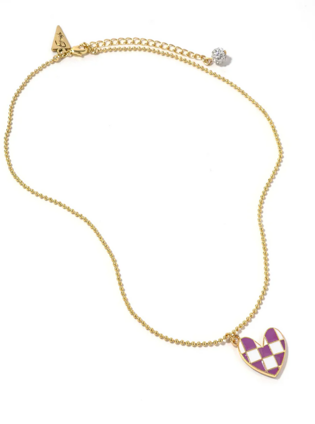 Checkered Heart Necklace | 6 Color Options