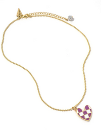 Checkered Heart Necklace | 6 Color Options