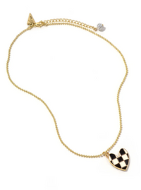 Checkered Heart Necklace | 6 Color Options
