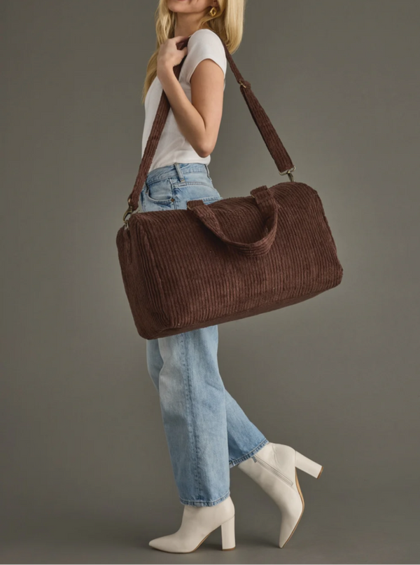 Corduroy Duffel Bag | Chocolate