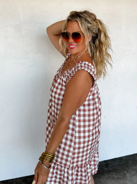 Brown Gingham Dress