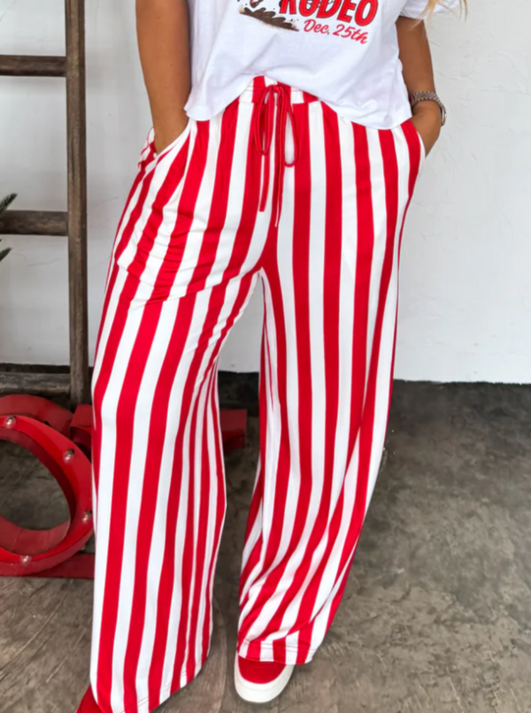 Striped Pants | Red & White