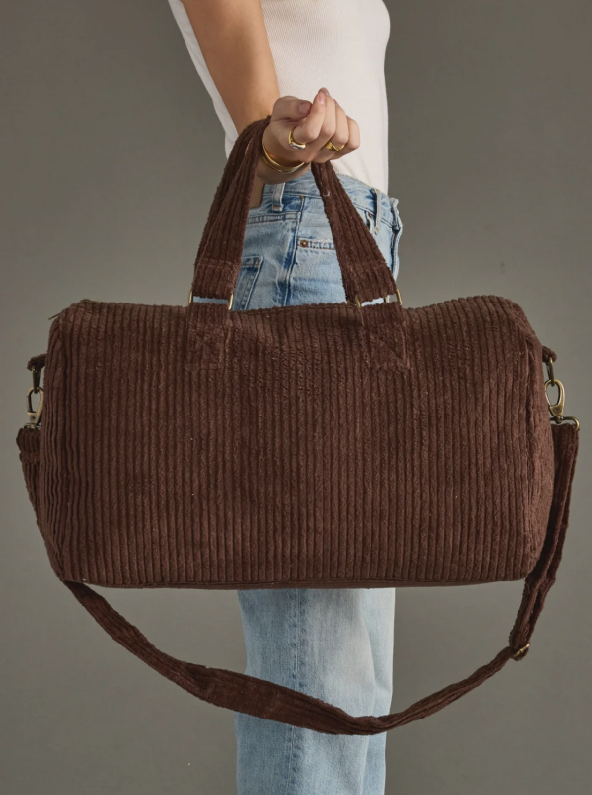 Corduroy Duffel Bag | Chocolate