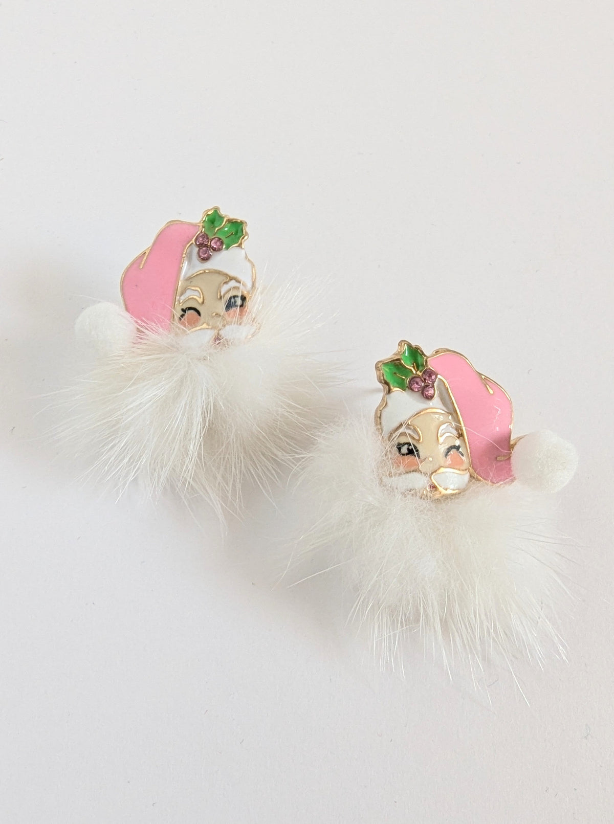 Santa Earrings | Pink & Red